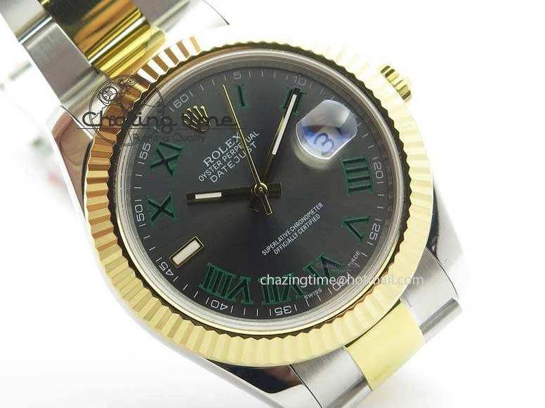 MiroTime 0415 Functional DateJust II 116333 SS YG 41mm EW Best Edition Gray Dial Roman Markers On SS Bracelet A 3823